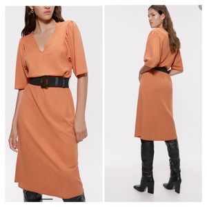 BELTED MIDI DRESS